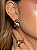 Conjunto de brinco e anel liso com detalhes em zircônia cristal banho em ouro 18k - Imagem 2
