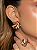 Conjunto de brinco e anel liso com detalhes em zircônia cristal banho em ouro 18k - Imagem 2