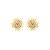 Brinco de flor liso com detalhes em zircônia cristal banho em ouro 18k - Imagem 1