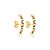 Brinco ear hook cravejado de zircônia colorida banho em ouro 18k - Imagem 1