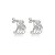 Brinco de argola liso com detalhes em zircônia cristal banho ródio branco - Imagem 1