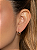 Brinco de argola liso com detalhe cravejado de zircônia cristal banho em ouro 18k - Imagem 2