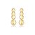 Brinco liso com detalhe cravejado de zircônia cristal banho em ouro 18k - Imagem 1
