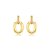 Brinco liso com detalhe cravejado de zircônia cristal banho em ouro 18k - Imagem 1