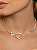 Colar dourado cravejado de zircônia cristal banho em ouro 18k - Imagem 3