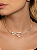 Colar dourado cravejado de zircônia cristal banho em ouro 18k - Imagem 2