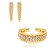 Conjunto de brinco e bracelete cravejado de zircônia cristal banho em ouro 18k - Imagem 2