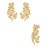 Conjunto de brinco e pingente de flor cravejado de zircônia cristal banho em ouro 18k - Imagem 1
