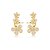 Brinco de ear cuff flor cravejado de zircônia cristal banho em ouro 18k - Imagem 1
