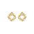 Brinco dourado cravejado de zircônia cristal banho em ouro 18k - Imagem 1