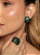 Conjunto luxo de brinco e anel cravejado de zircônia esmeralda banho em ouro 18k - Imagem 3
