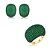Conjunto luxo de brinco e anel cravejado de zircônia esmeralda banho em ouro 18k - Imagem 2