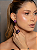 Conjunto luxo de brinco e anel cravejado de zircônia pink banho em ouro 18k - Imagem 1
