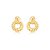Brinco dourado liso banho em ouro 18k - Imagem 1