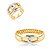 Conjunto de bracelete e anel liso banho em ouro 18k - Imagem 1