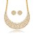 Conjunto luxo de brinco e colar cravejado de zircônia cristal banho em ouro 18k - Imagem 1