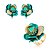 Conjunto Brinco e Anel Fusion Esmaltado com Zircônias Banho em Ouro 18K - Imagem 1