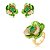Conjunto Brinco e Anel Fusion Esmaltado com Zircônias Banho em Ouro 18K - Imagem 1