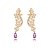 Brinco Ear Cuff cravejado de Zircônia cristal e pedra Fusion ametista Banho em Ouro 18K - Imagem 1