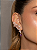 Brinco Ear Cuff cravejado de Zircônia cristal e pedra Fusion ametista Banho em Ouro 18K - Imagem 2