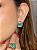 Conjunto luxo de brinco e anel com zircônia colorida e pedra fusion turmalina banho em ouro 18k - Imagem 3