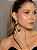 Conjunto de brinco e anel com zircônia cristal e pedra fusion esmeralda banho em ouro 18k - Imagem 3