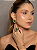 Conjunto de brinco e anel com zircônia cristal e pedra fusion esmeralda banho em ouro 18k - Imagem 2