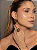 Conjunto de brinco e anel liso com pedra fusion esmeralda banho em ouro 18k - Imagem 3