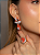 Conjunto luxo de brinco e anel cravejado de zircônia cristal e pedra fusion coral banho em ouro 18k - Imagem 3