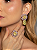 Conjunto luxo de brinco e anel cravejado de zircônia cristal e pedra fusion yellow banho em ouro 18k - Imagem 3
