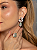 Conjunto luxo de brinco e anel cravejado de zircônia e pedra fusion acqua banho em ouro 18k - Imagem 3