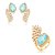 Conjunto luxo de brinco e anel cravejado de zircônia e pedra fusion acqua banho em ouro 18k - Imagem 2