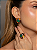 Conjunto de brinco e anel liso com pedra fusion fúcsia banho em ouro 18k - Imagem 1
