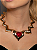 Conjunto de Brinco e Colar Luxo com Pedra Fusion Rubi Banho em Ouro 18K - Imagem 4