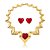Conjunto de Brinco e Colar Luxo com Pedra Fusion Rubi Banho em Ouro 18K - Imagem 2
