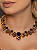 Conjunto de Brinco e colar Luxo liso com pedra Fusion Safira - Imagem 4