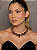 Conjunto de Brinco e colar Luxo liso com pedra Fusion Safira - Imagem 1
