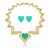 Conjunto de Colar e Brinco Luxo com Pedra Fusion Aqua Banho em Ouro 18K - Imagem 2
