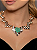 Conjunto de Colar e Brinco Luxo com Pedra Fusion Aqua Banho em Ouro 18K - Imagem 4
