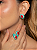 Conjunto de brinco e anel esmaltado com pedra fusion rubelita banho em ouro 18k - Imagem 3