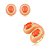 Conjunto de brinco e anel esmaltado com pedra fusion coral banho em ouro 18k - Imagem 2