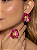 Conjunto de brinco e anel esmaltado com zircônia colorida banho em ouro 18k - Imagem 3
