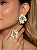 Conjunto de brinco e anel esmaltado com zircônia colorida banho em ouro 18k - Imagem 3