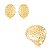 Conjunto de brinco e anel martelado liso banho em ouro 18k - Imagem 2