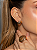 Conjunto de brinco e anel martelado liso banho em ouro 18k - Imagem 2