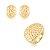 Conjunto de brinco e anel martelado liso banho em ouro 18k - Imagem 1