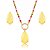 Conjunto de brinco e colar em zircônia colorida com pedra fusion yellow Banho em ouro 18k - Imagem 2
