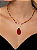 Conjunto de brinco e colar em zircônia colorida com pedra Fusion Rubi Banho em ouro 18k - Imagem 4