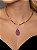 Conjunto de brinco e colar em zircônia colorida com pedra Fusion Ametista Banho em ouro 18k - Imagem 4