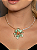 Conjunto de Brinco e Colar Luxo Cravejado em zircônia Esmeralda e Pink Banho em Ouro 18K - Imagem 4